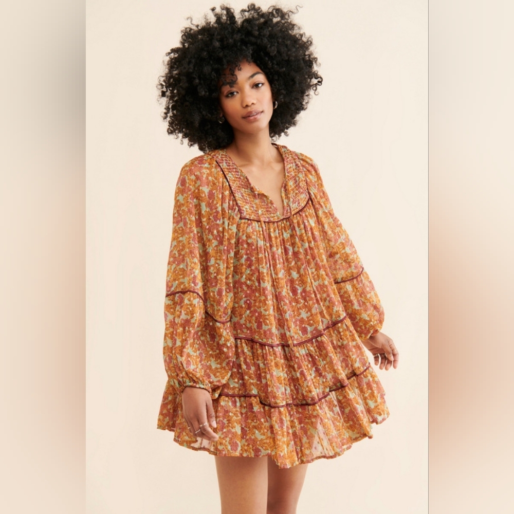NWOT / Free People / Free Swingin Boho Mini Dress / Medium / $138